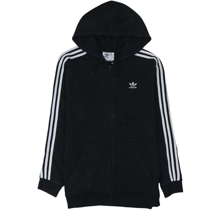 Adidas Men's Black Full Zip Hoodie M Sportswear Logo Fleece