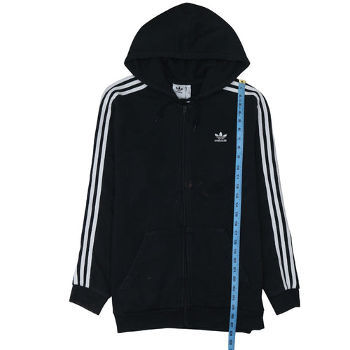 Adidas Men's Black Full Zip Hoodie M Sportswear Logo Fleece