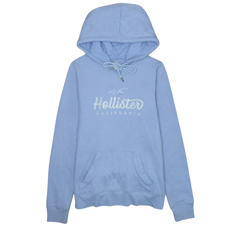 Hollister Women's Blue XS Pullover Hoodie with Embroidered Logo