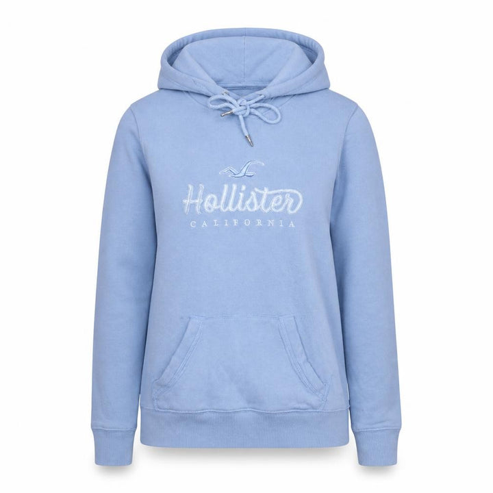 Hollister Women's Blue XS Pullover Hoodie with Embroidered Logo