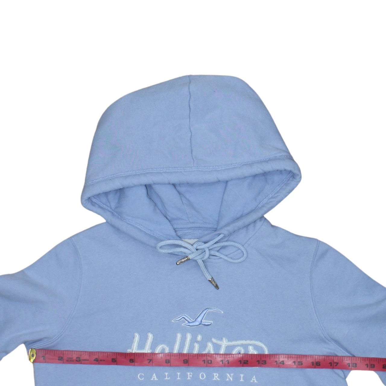 Hollister Women's Blue XS Pullover Hoodie with Embroidered Logo