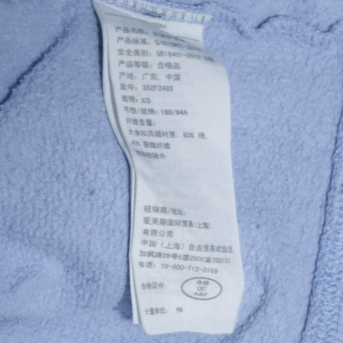 Hollister Women's Blue XS Pullover Hoodie with Embroidered Logo