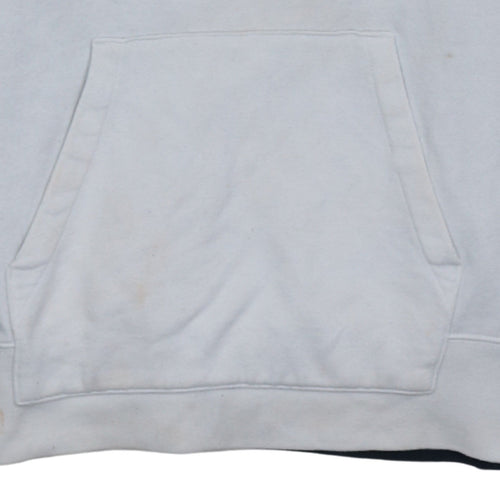 Champion Men's Blue Grey 1/4 Zip Hoodie Size S Colour Block Fleece
