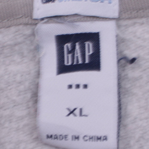 GAP Men's Grey Full Zip Hoodie XL Fleece Cotton Blend