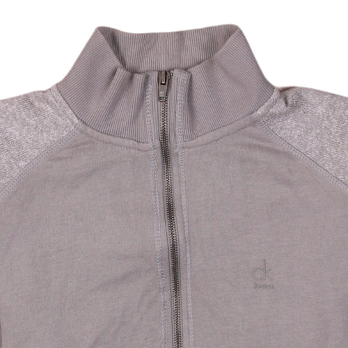 Calvin Klein Jeans Men's Grey Track Jacket Size S Full Zip Cotton Blend