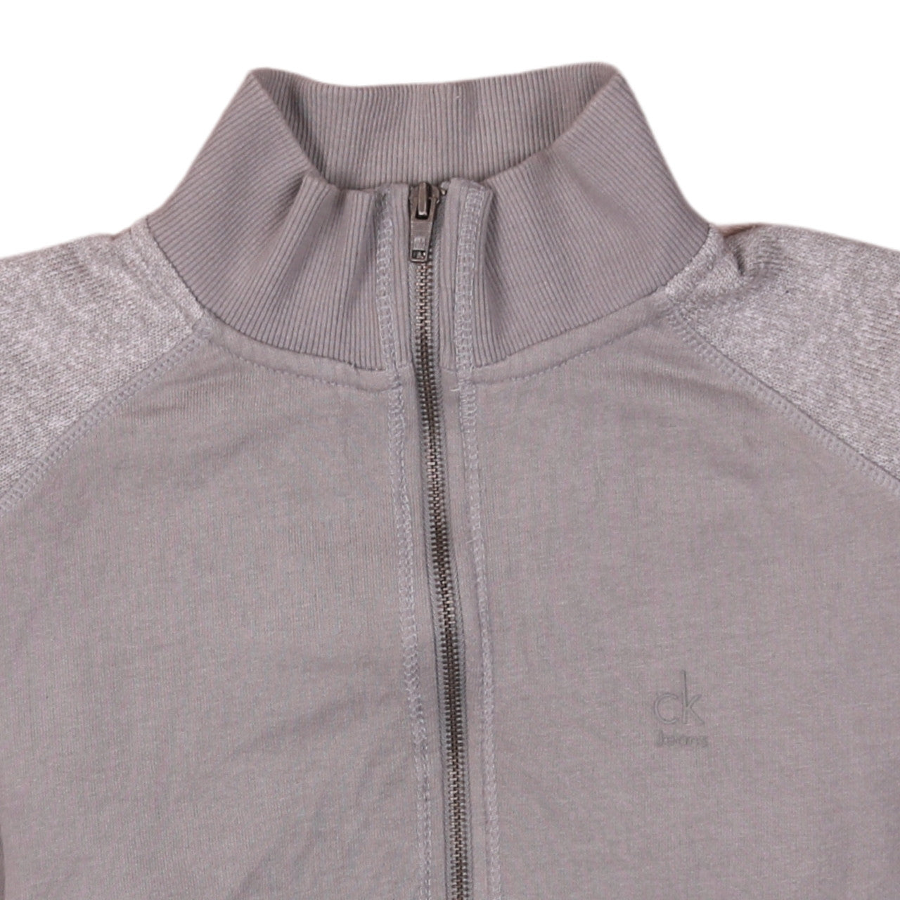 Calvin Klein Jeans Men's Grey Track Jacket Size S Full Zip Cotton Blend