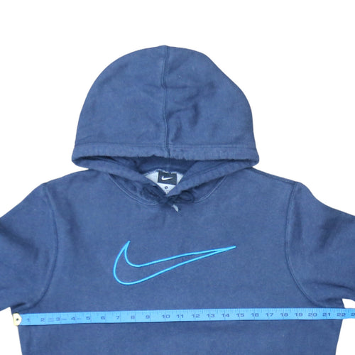Nike Men's Blue Small Pullover Hoodie with Logo Graphic