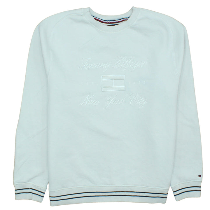 Tommy Hilfiger Men’s White Pullover Sweatshirt L Classic Fit