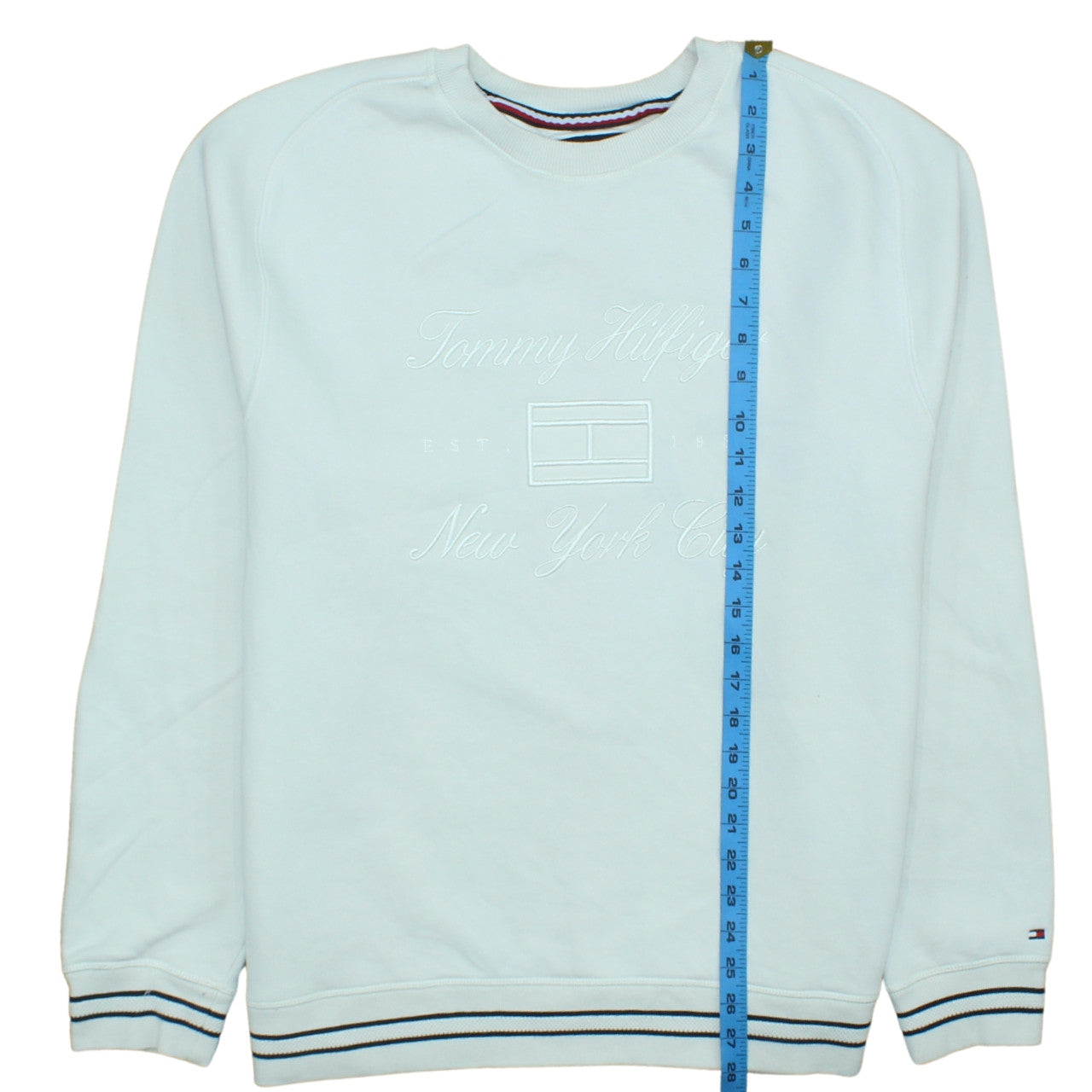 Tommy Hilfiger Men’s White Pullover Sweatshirt L Classic Fit