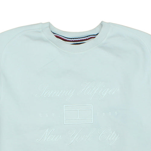 Tommy Hilfiger Men’s White Pullover Sweatshirt L Classic Fit