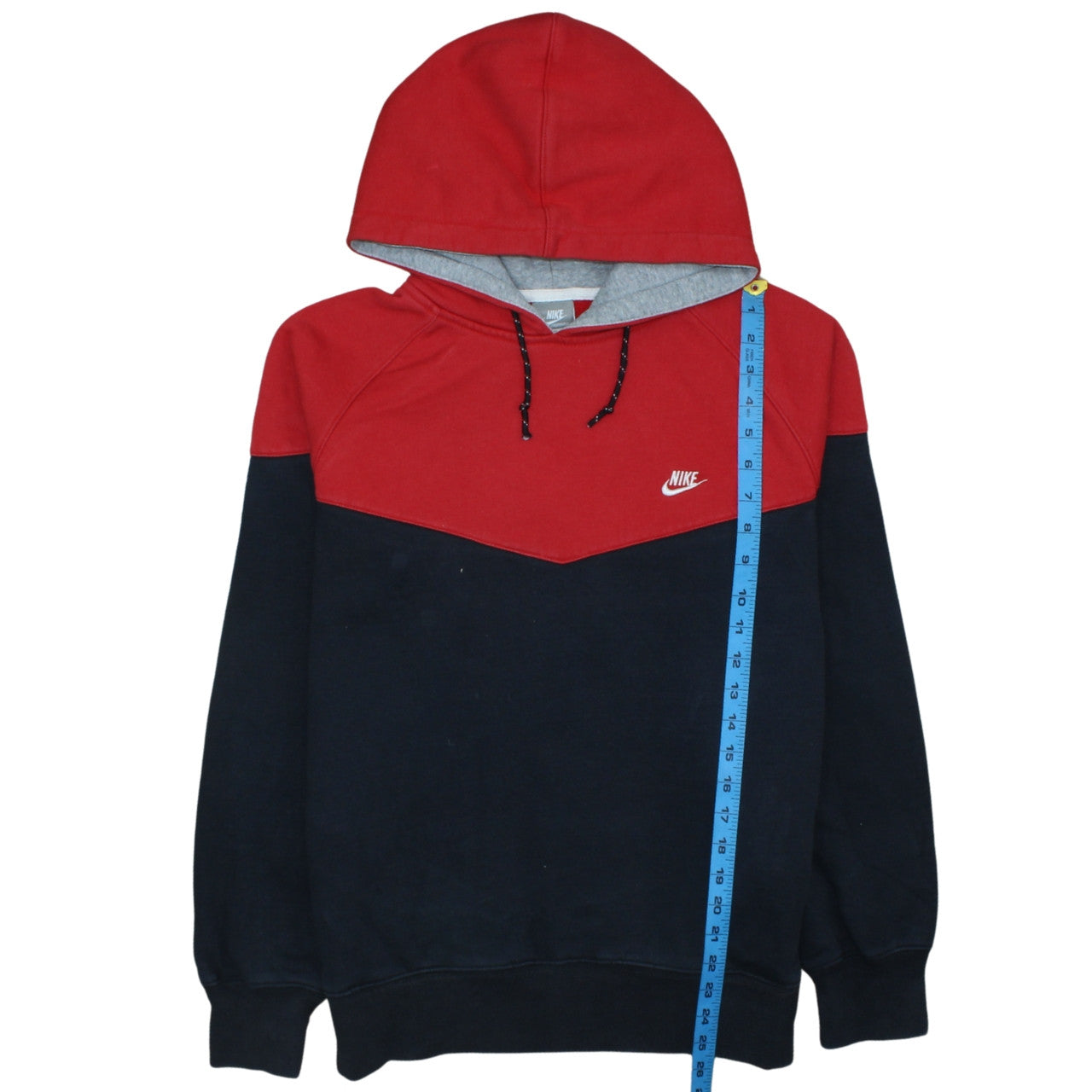 Nike Men's Red and Blue Pullover Hoodie Medium Fleece Sportswear