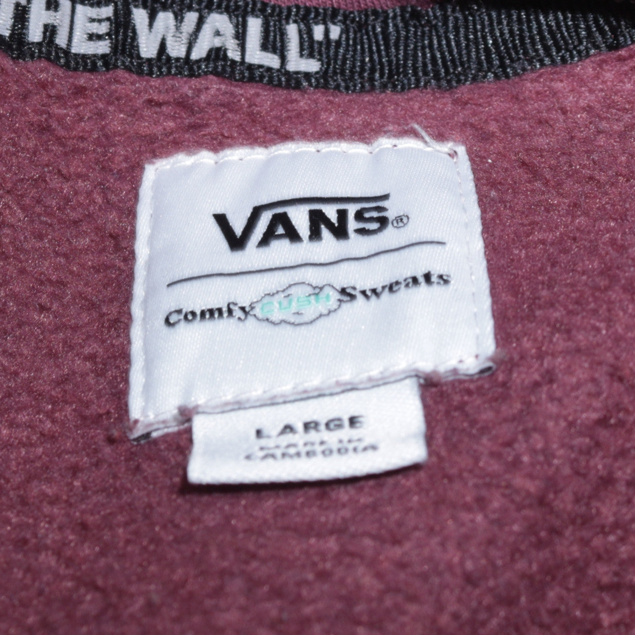 Vans Men’s Brown Pullover Hoodie Size L Fleece Regular Fit