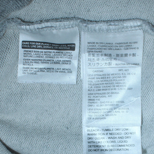 Levi's Men's Grey Pullover Hoodie Medium Logo Fleece Jumper