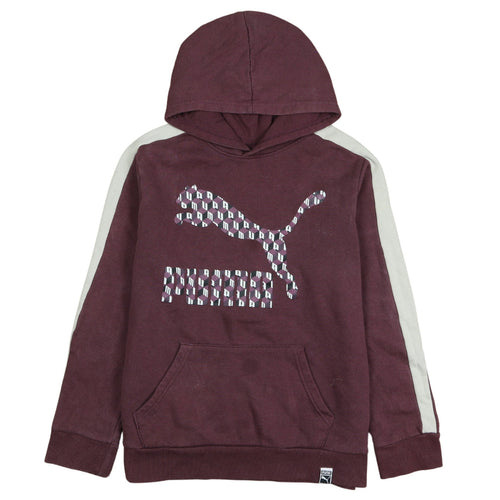 Puma Boys Purple Hoodie 14-15 Years Pullover Hooded Sweatshirt