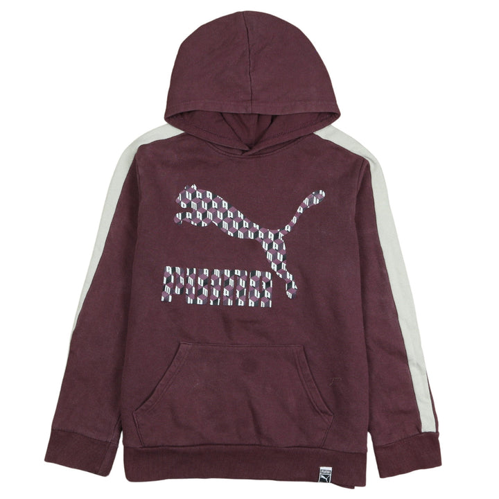 Puma Boys Purple Hoodie 14-15 Years Pullover Hooded Sweatshirt