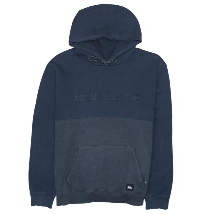 Quiksilver Men's Blue Pullover Hoodie 2XL Logo Fleece Sweatshirt