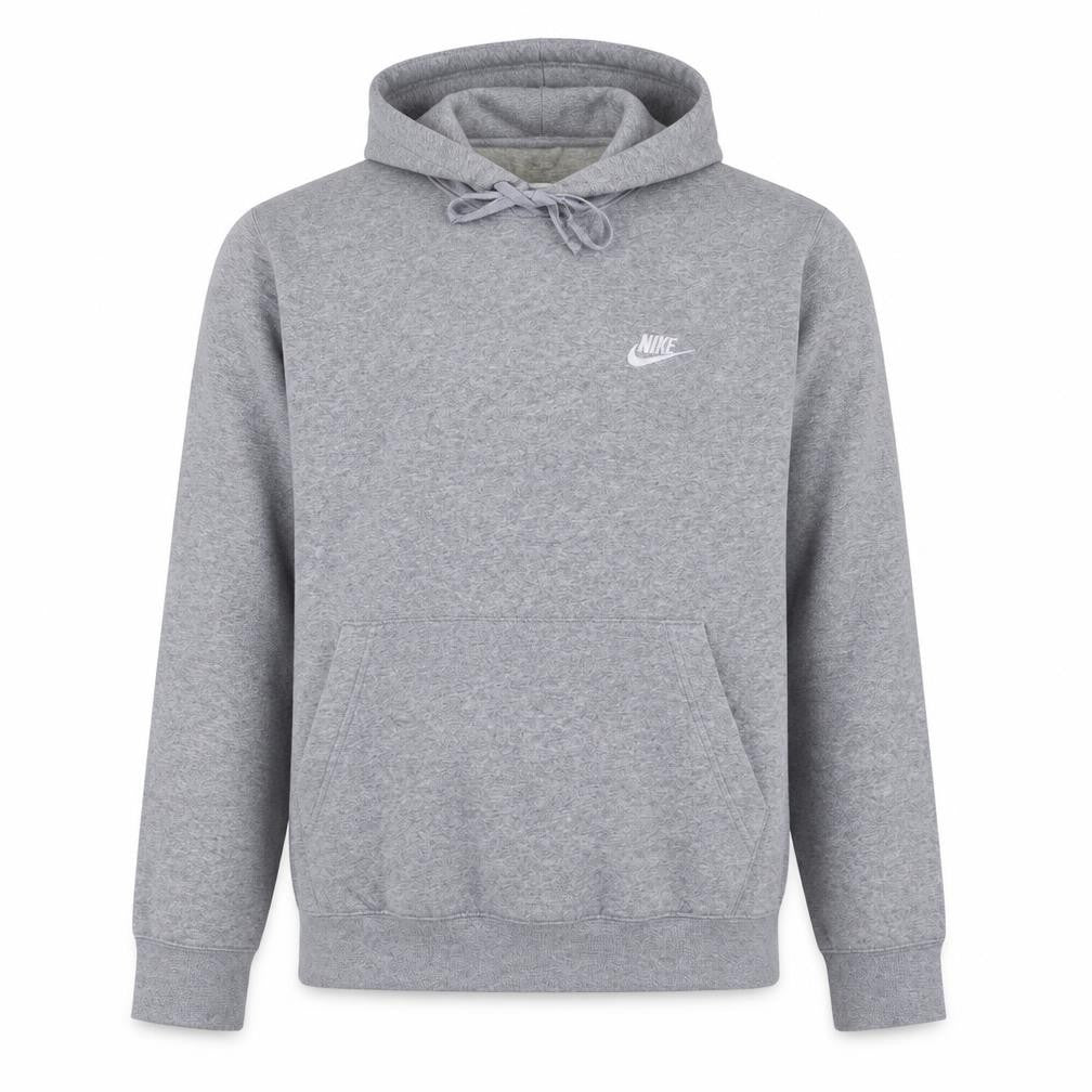 Front view of Nike Men's Grey Pullover Hoodie Small Regular Fit Fleece Sportswear