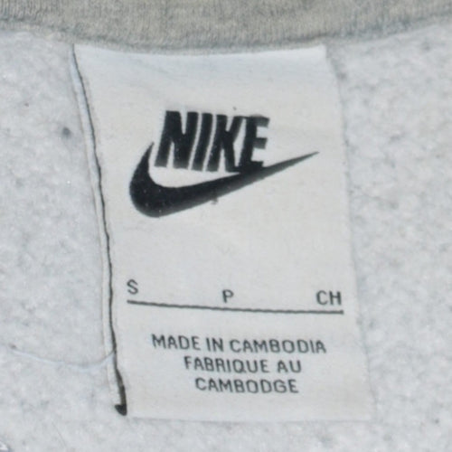 Nike Men's Grey Pullover Hoodie Small Regular Fit Fleece Sportswear