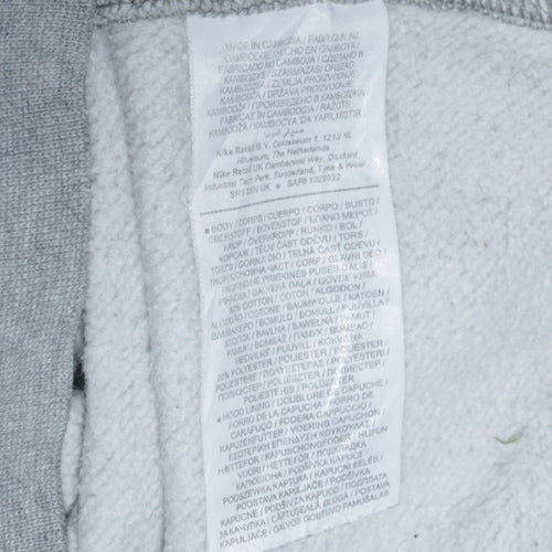 Nike Men's Grey Pullover Hoodie Small Regular Fit Fleece Sportswear
