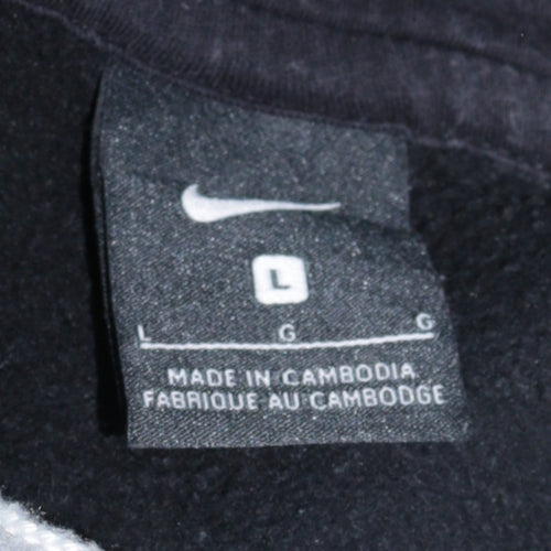 Nike Men's Black Pullover Hoodie L Sports Fleece Sweatshirt