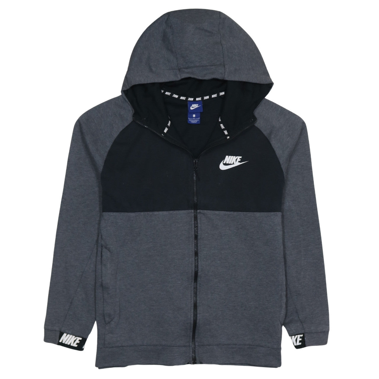 Nike Men’s Grey Full Zip Hoodie L Sportswear Sweatshirt