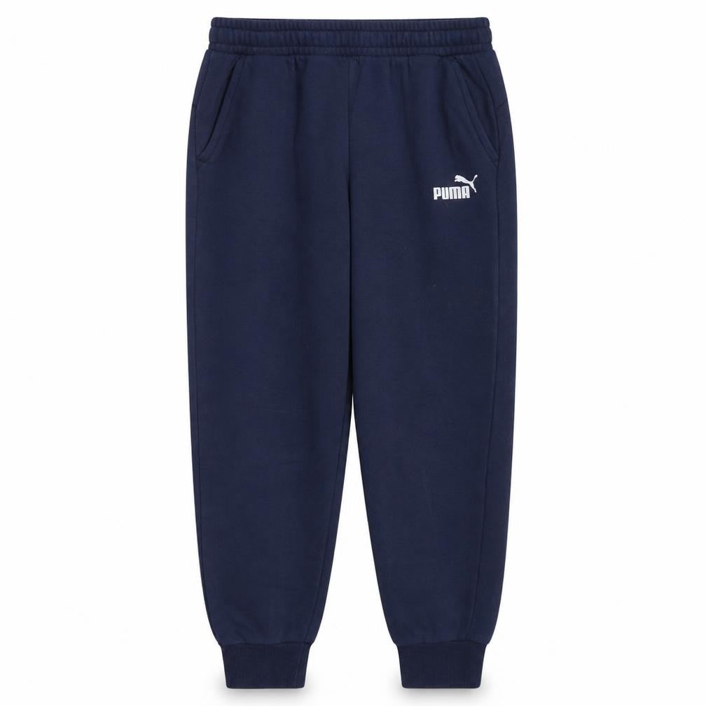 Front view of PUMA Men's Navy Blue Sweatpants Jogger Trousers, size L