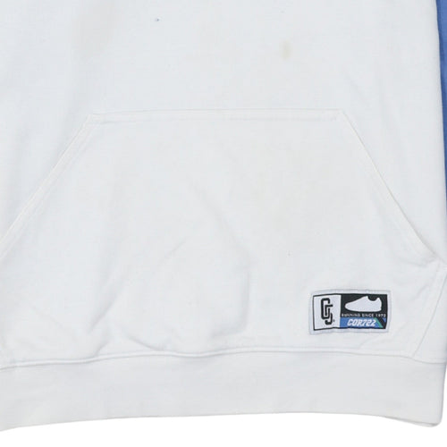 Nike Mens White Blue Hoodie Pullover Cortez Graphic Print M