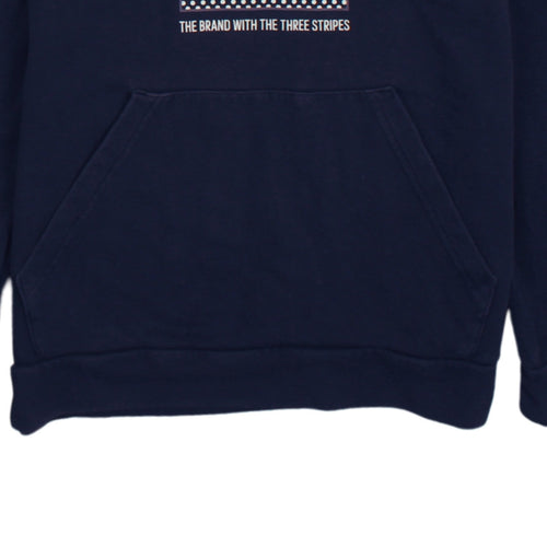 Adidas Boys Blue Pullover Hoodie 14 Years Regular Fit Graphic Print