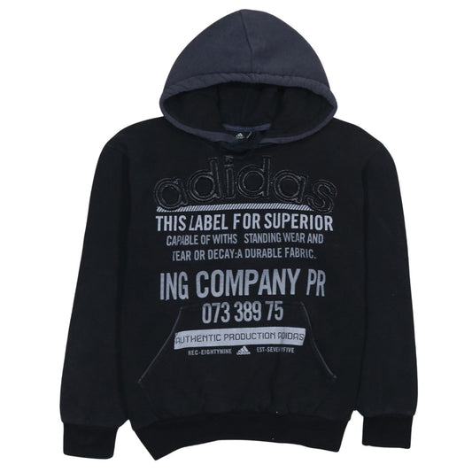 Adidas Mens Black Pullover Hoodie M Sports Fleece Sweatshirt