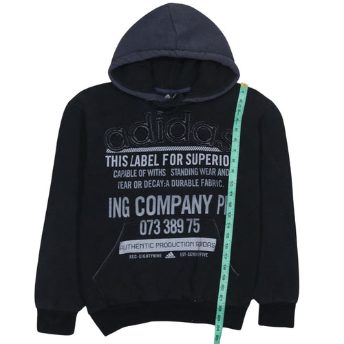 Adidas Mens Black Pullover Hoodie M Sports Fleece Sweatshirt