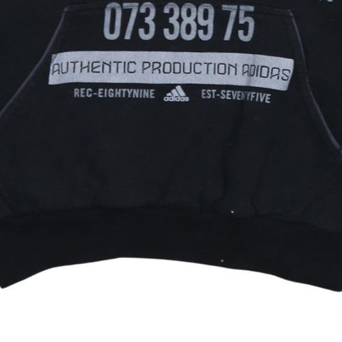 Adidas Mens Black Pullover Hoodie M Sports Fleece Sweatshirt