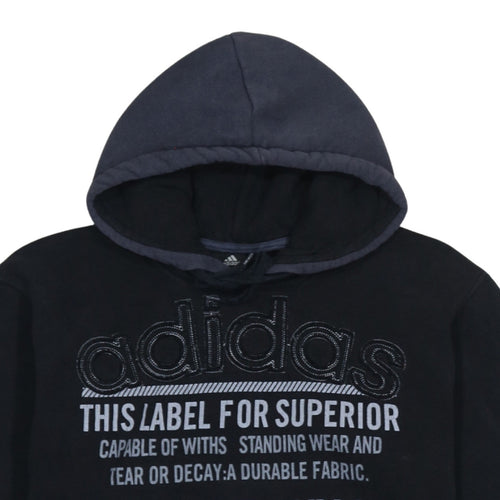 Adidas Mens Black Pullover Hoodie M Sports Fleece Sweatshirt