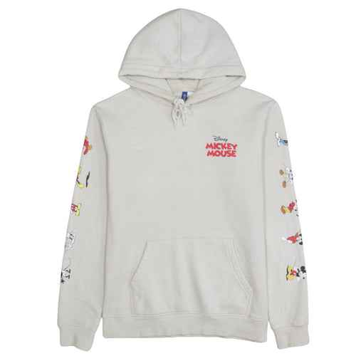 H&M Disney Mickey Mouse Beige Hoodie Women S Pullover Cotton Blend