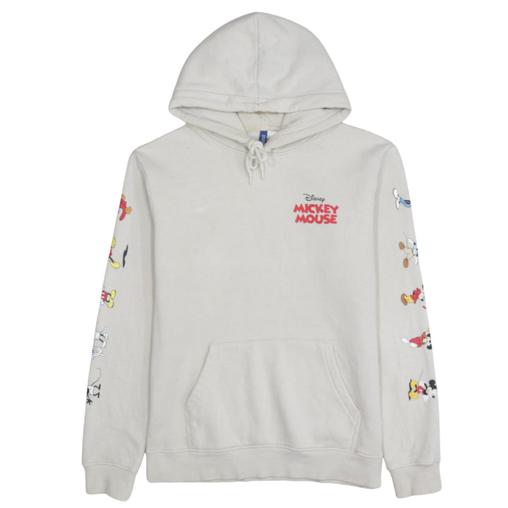 H&M Disney Mickey Mouse Beige Hoodie Women S Pullover Cotton Blend