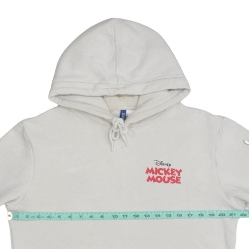 H&M Disney Mickey Mouse Beige Hoodie Women S Pullover Cotton Blend