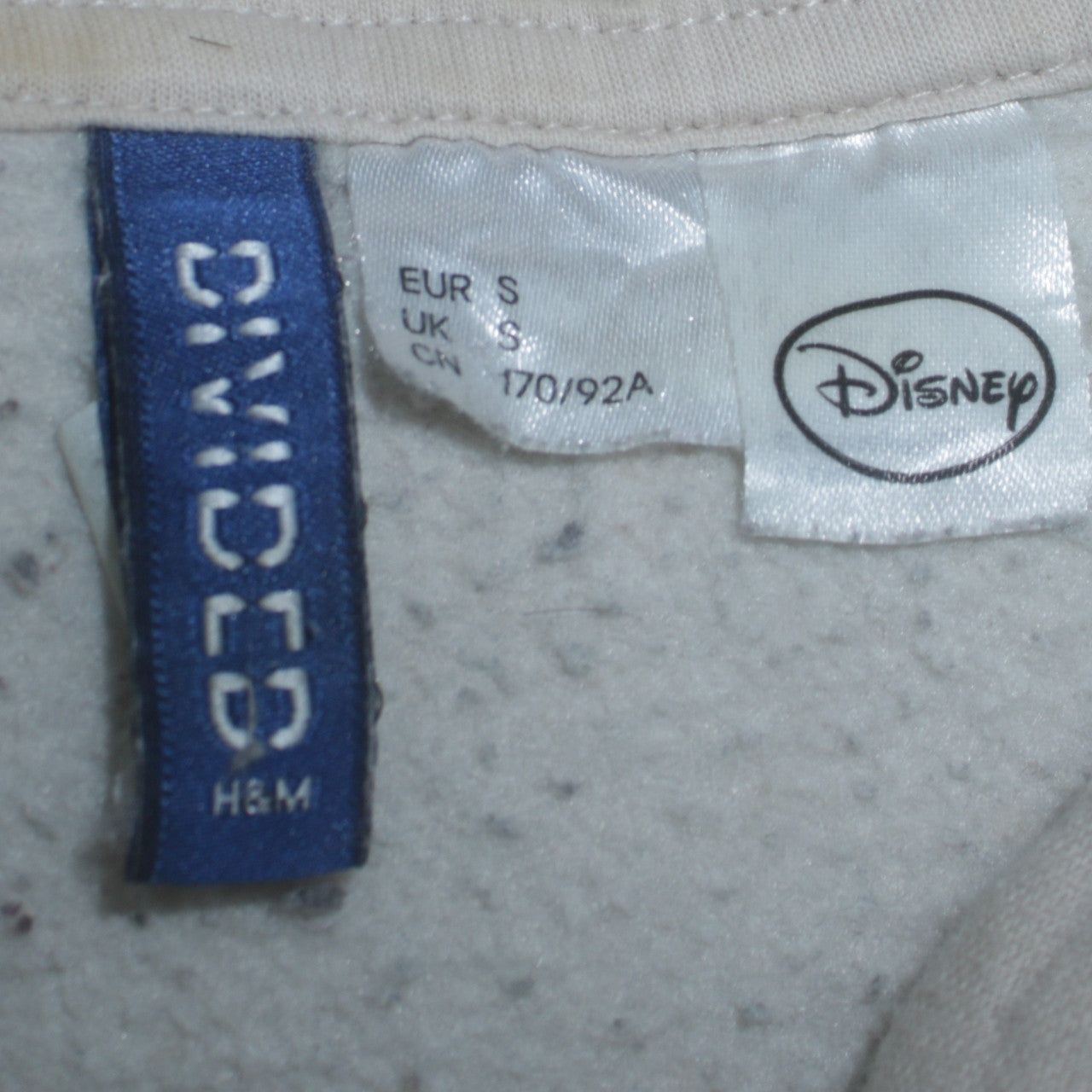 H&M Disney Mickey Mouse Beige Hoodie Women S Pullover Cotton Blend