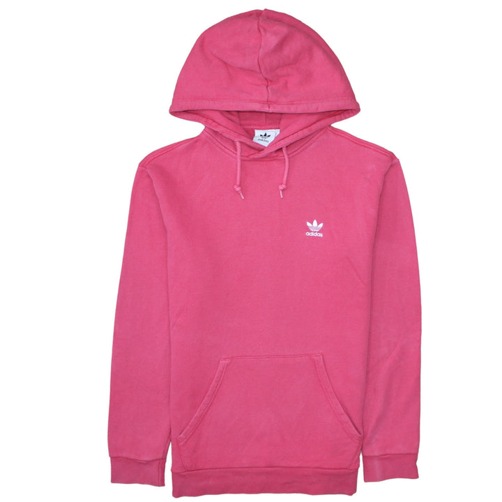 Adidas Women Pink Pullover Hoodie Medium Hooded Cotton Blend Casual
