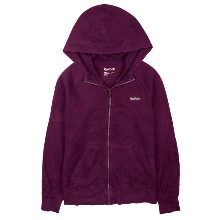 Reebok Womens Purple Full Zip Hoodie Medium Cotton Blend