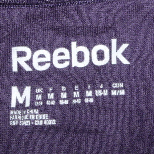 Reebok Womens Purple Full Zip Hoodie Medium Cotton Blend