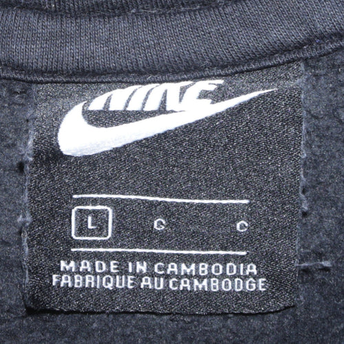 Nike Boys Black & Grey Pullover Hoodie Size L Graphic Logo Fleece
