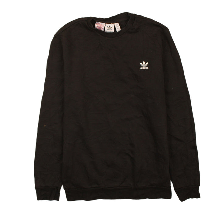 Adidas Boys Black Crew Neck Pullover Sweatshirt 15-16 Years Fleece Logo
