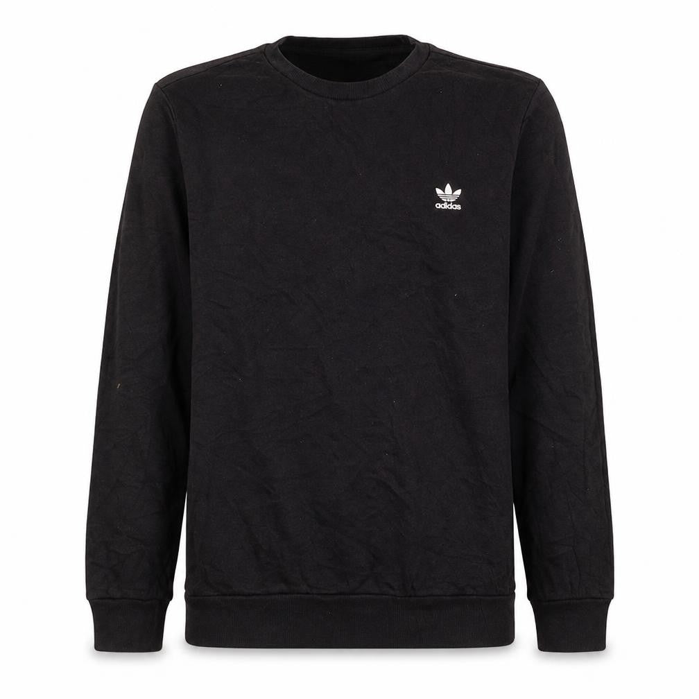 Adidas Boys Black Crew Neck Pullover Sweatshirt 15-16 Years Fleece Logo