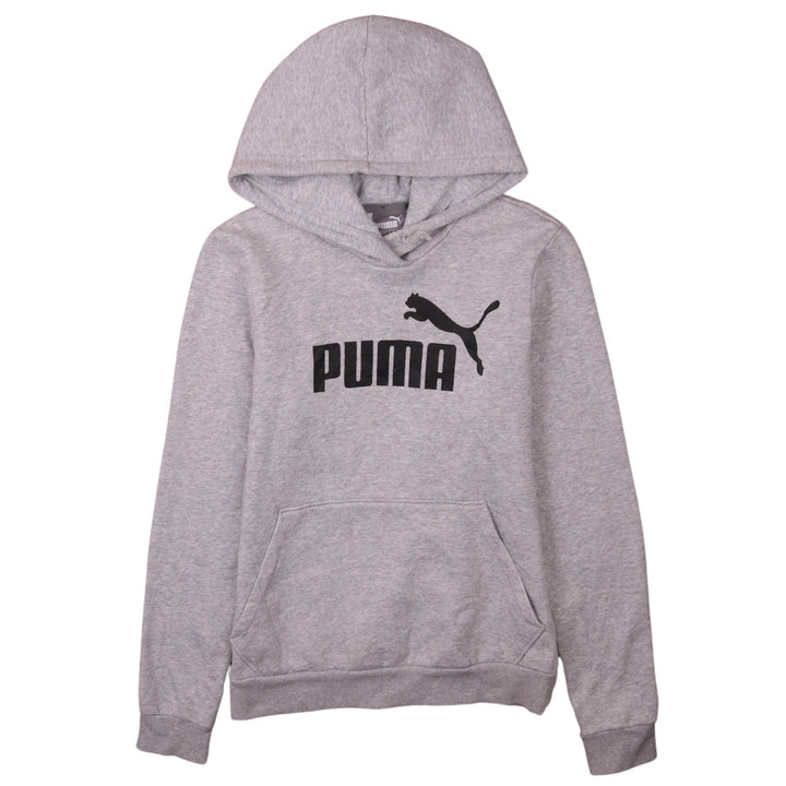 Puma Women's Grey Hoodie Size 10 Pullover Classic Logo Sweatshirt