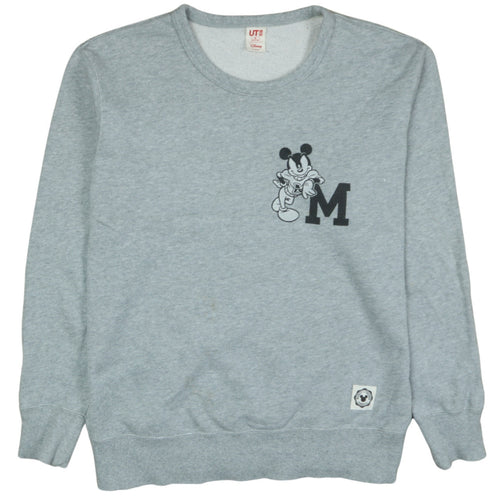Uniqlo Disney Mickey Mouse Grey Sweatshirt Men M Crew Neck Pullover
