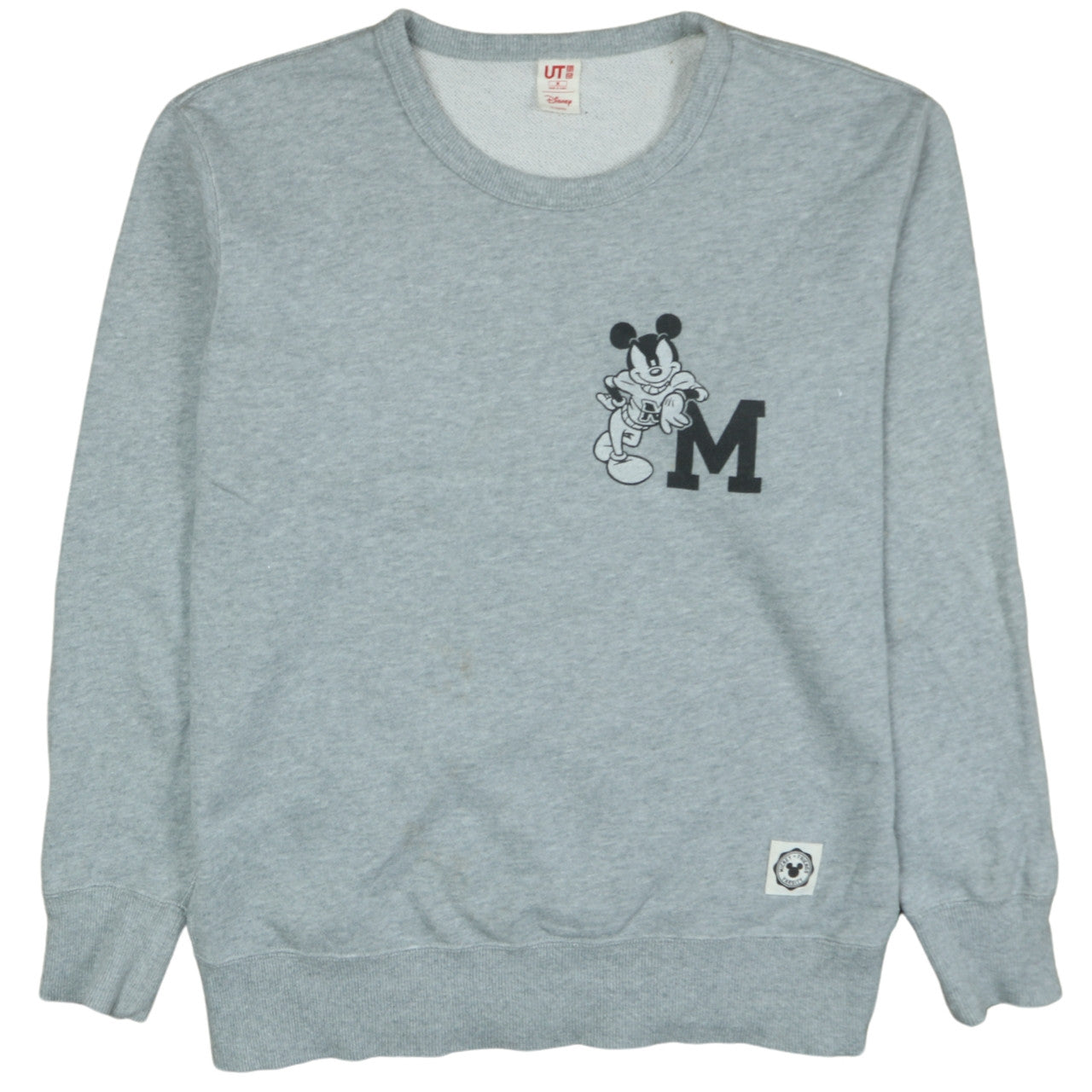 Uniqlo Disney Mickey Mouse Grey Sweatshirt Men M Crew Neck Pullover