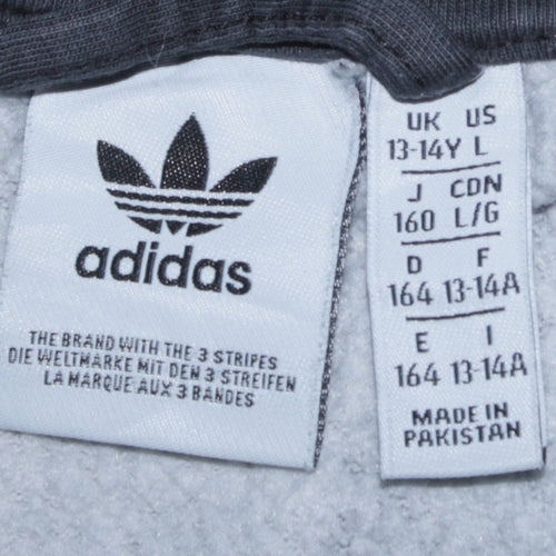 Adidas Teens Grey Camo Pullover Hoodie L 13-14Y Cotton Blend
