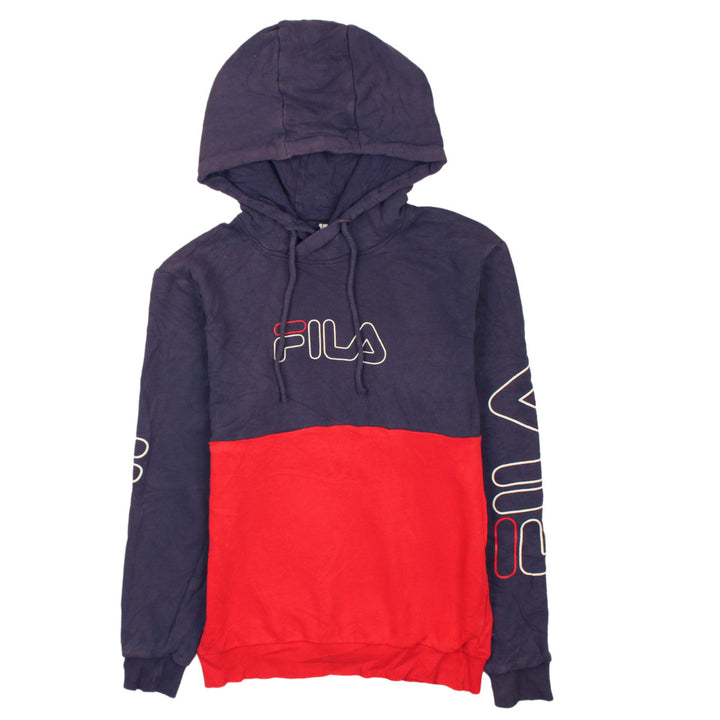 FILA Men's Blue Red Pullover Hoodie XS Graphic Sportswear