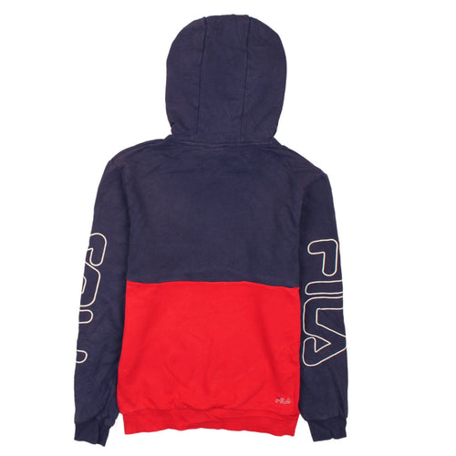 FILA Men's Blue Red Pullover Hoodie XS Graphic Sportswear