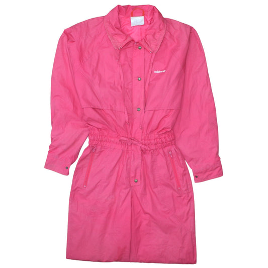 Adidas Women's Pink Long Rain Coat Size 10 Lightweight Retro