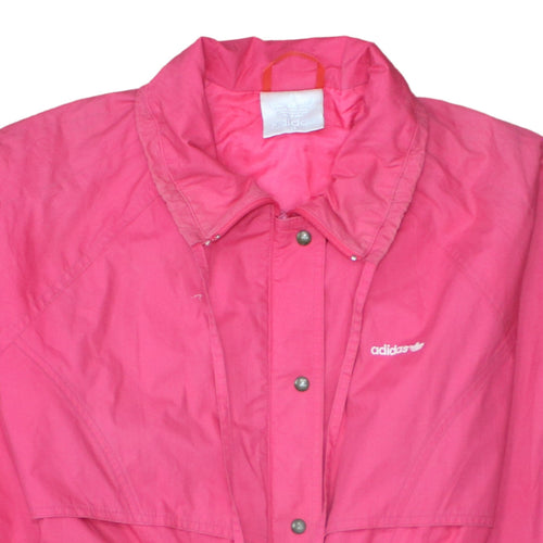 Adidas Women's Pink Long Rain Coat Size 10 Lightweight Retro